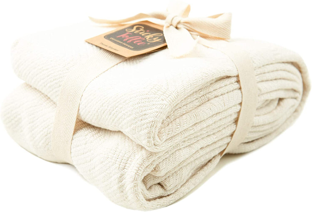 Sticky Toffee Woven Cotton Lightweight Throw Blanket, 60" x 50"