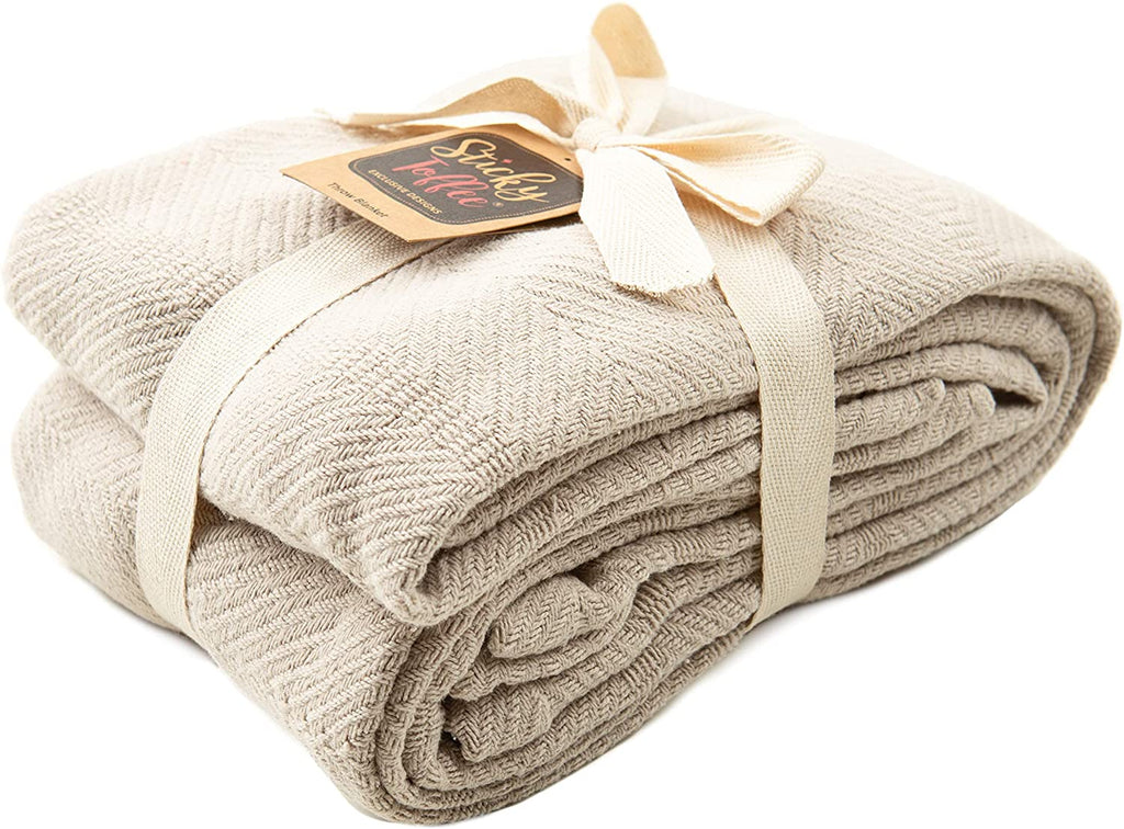 Sticky Toffee Woven Cotton Lightweight Throw Blanket, 60" x 50"