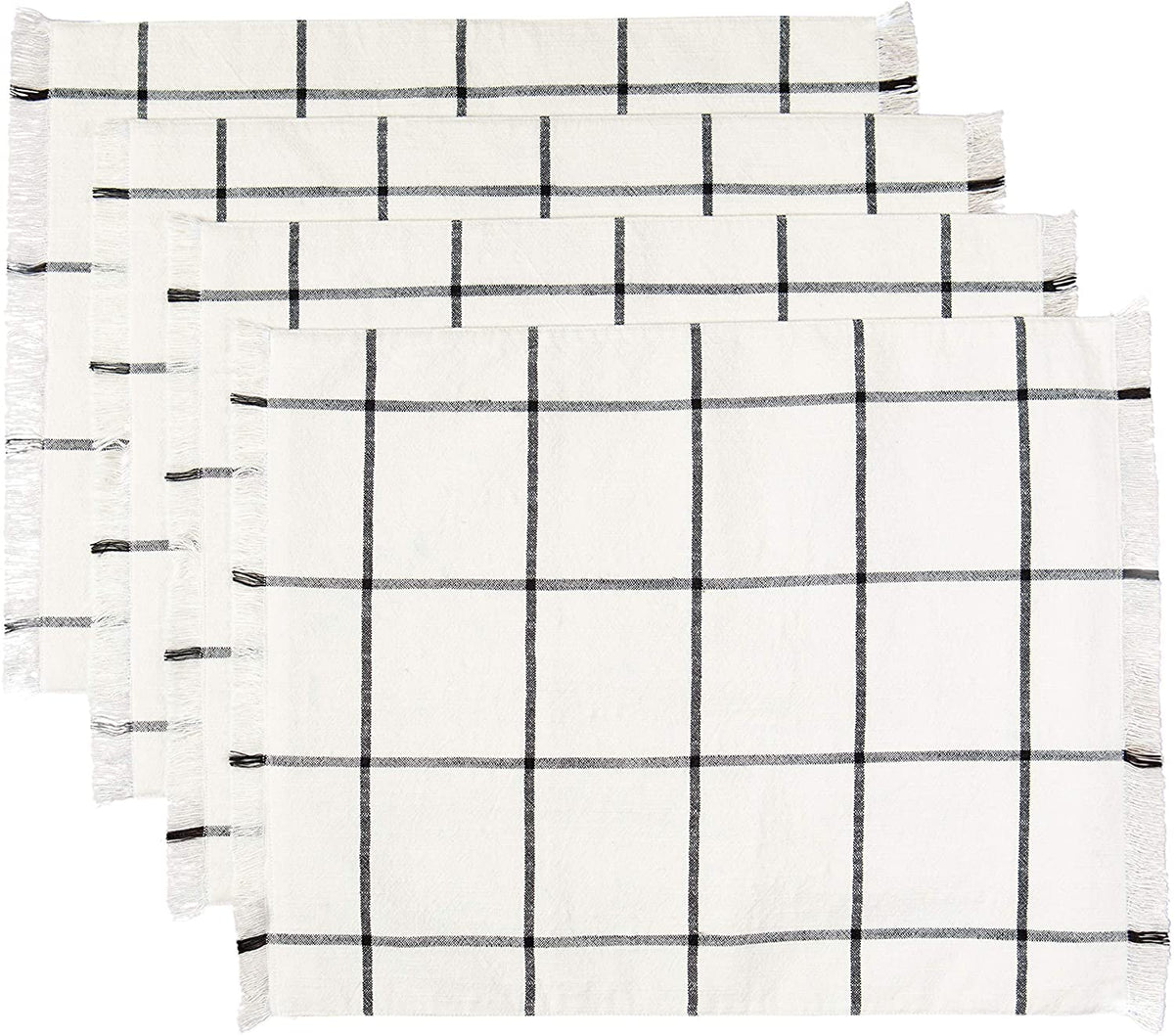 Sticky Toffee Yarn Dyed Farmhouse Plaid Placemat Set, 4 Pack, 14" x 19"