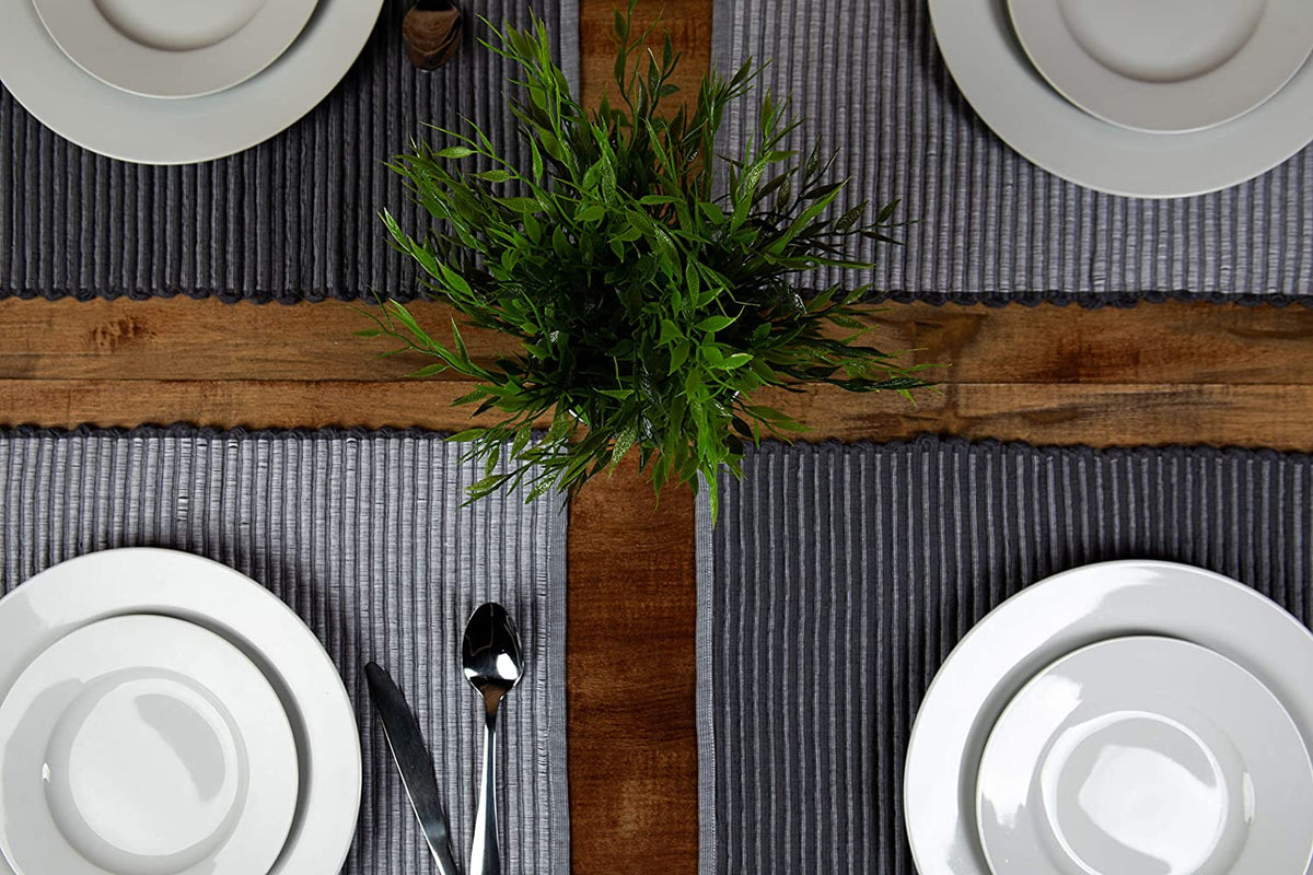 Sticky Toffee Chunky Ribbed Reversible Placemat Set, 4 Pack, 14" x 19"