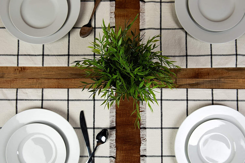 Sticky Toffee Yarn Dyed Farmhouse Plaid Placemat Set, 4 Pack, 14" x 19"