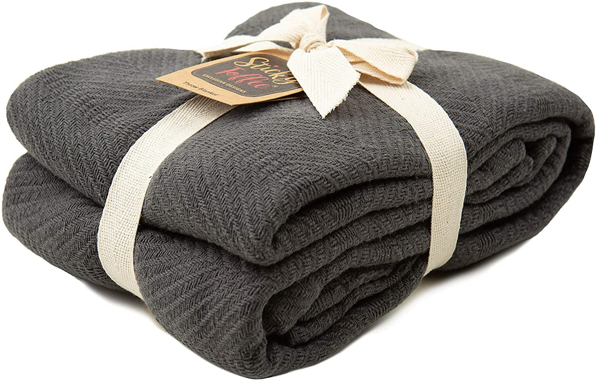 Sticky Toffee Woven Cotton Lightweight Throw Blanket, 60" x 50"