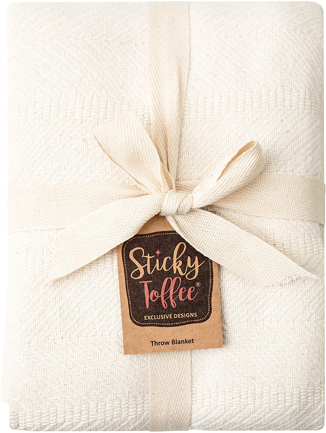 Sticky Toffee Woven Cotton Lightweight Throw Blanket, 60" x 50"