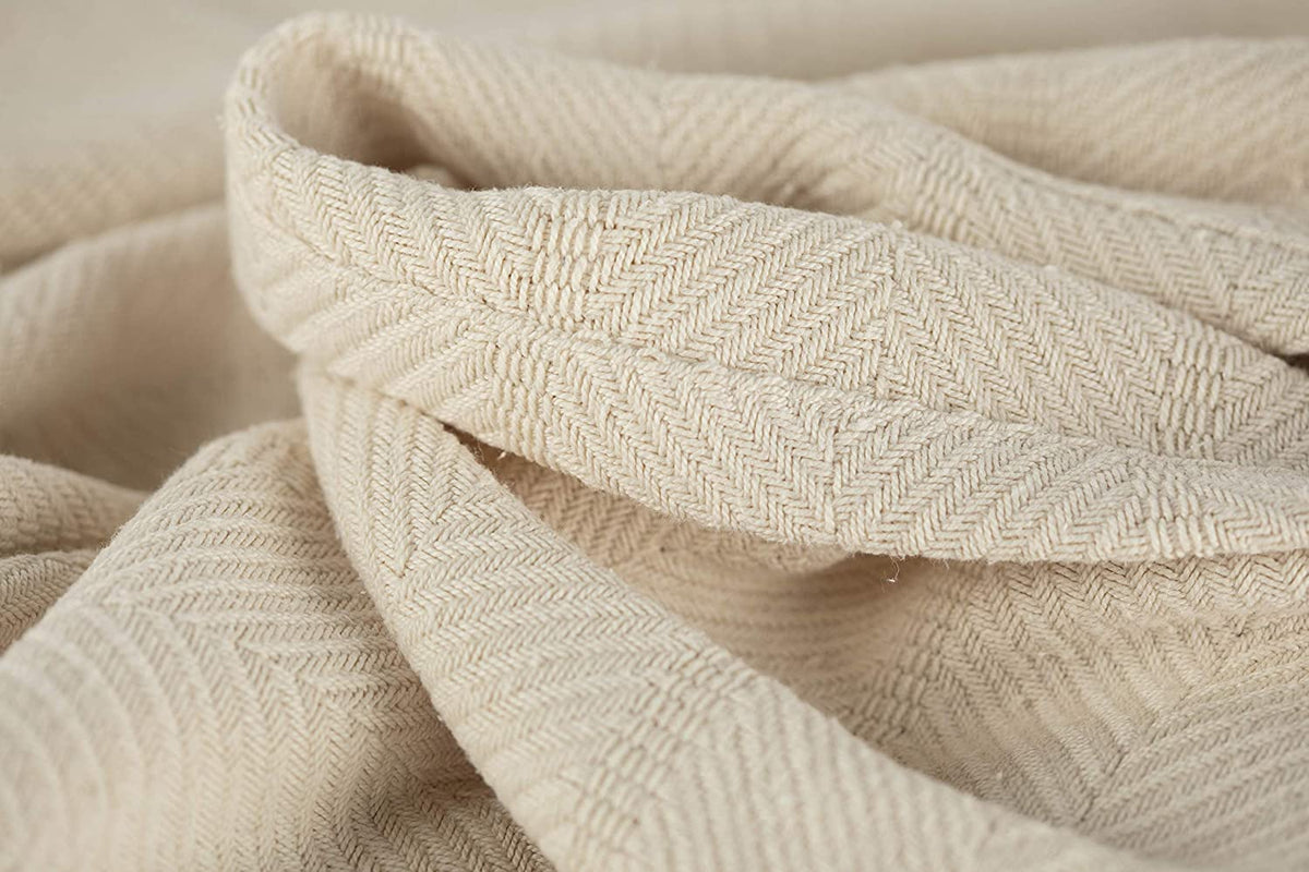 Sticky Toffee Woven Cotton Lightweight Throw Blanket, 60" x 50"
