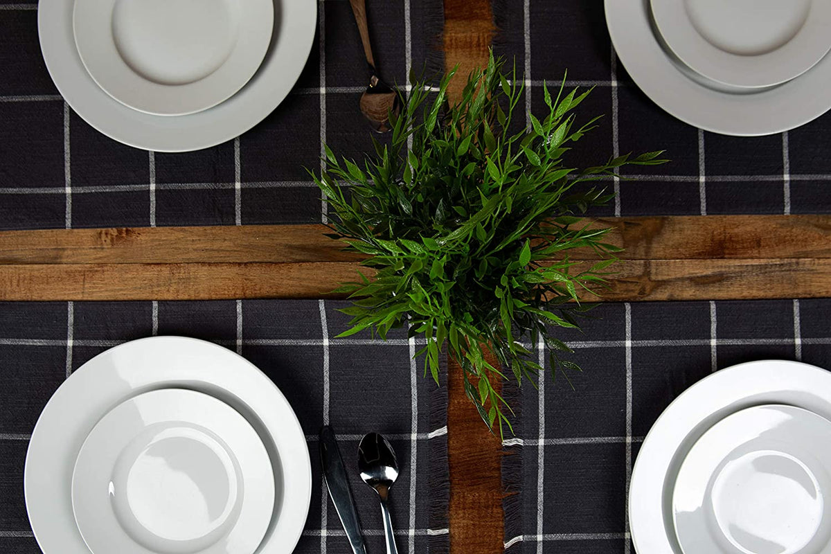 Sticky Toffee Yarn Dyed Farmhouse Plaid Placemat Set, 4 Pack, 14" x 19"
