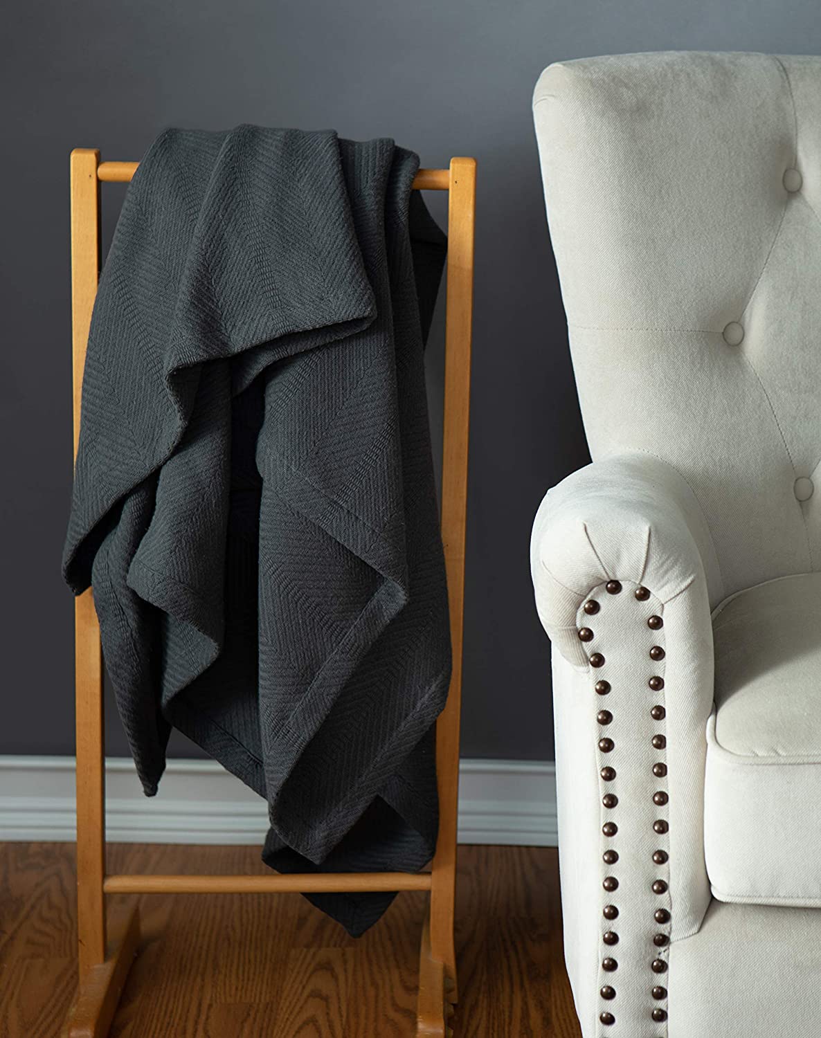 Sticky Toffee Woven Cotton Lightweight Throw Blanket, 60" x 50"