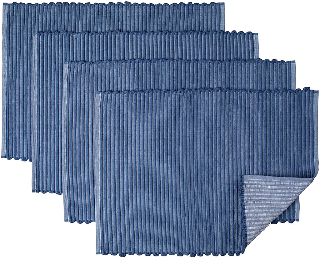 Sticky Toffee Chunky Ribbed Reversible Placemat Set, 4 Pack, 14" x 19"