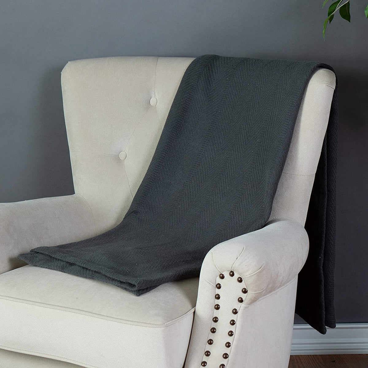 Sticky Toffee Woven Cotton Lightweight Throw Blanket, 60" x 50"