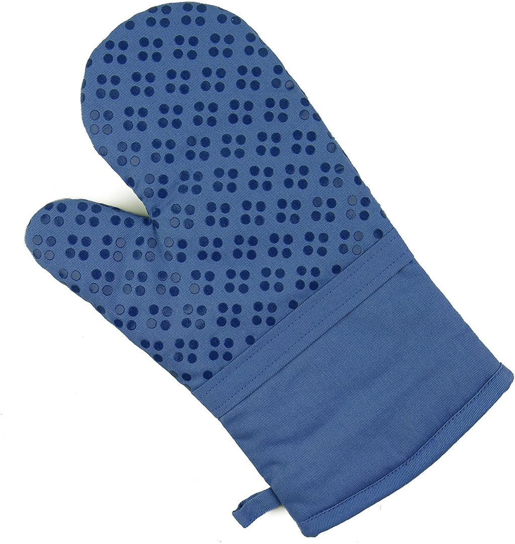 Sticky Toffee Silicone Printed Oven Mitt & Pot Holder, Cotton Terry Kitchen Dish Towel & Dishcloth, 9 Piece Set