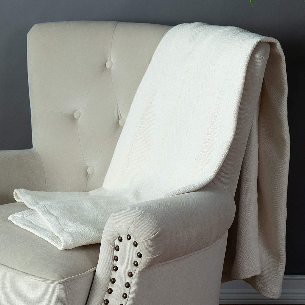 Sticky Toffee Woven Cotton Lightweight Throw Blanket, 60" x 50"