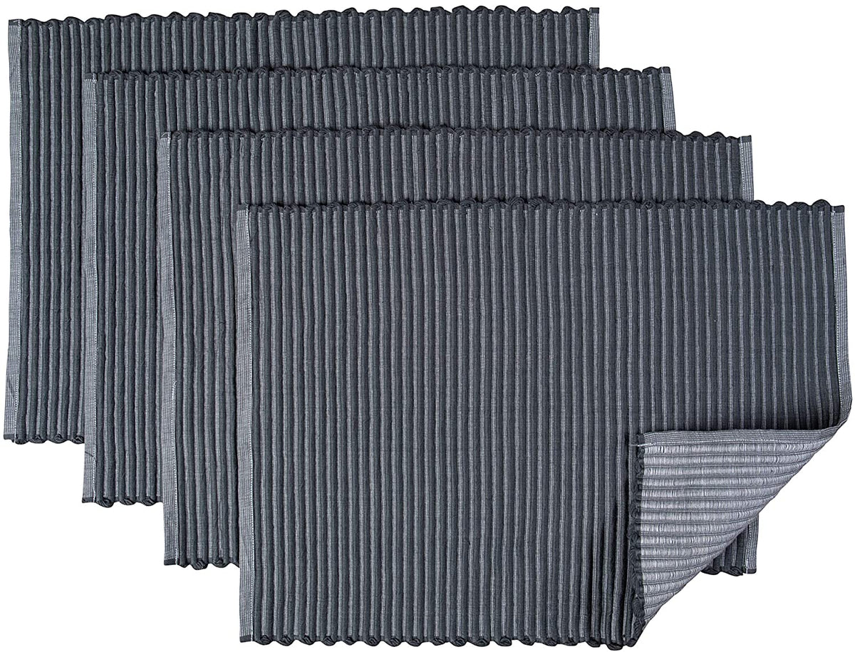 Sticky Toffee Chunky Ribbed Reversible Placemat Set, 4 Pack, 14" x 19"