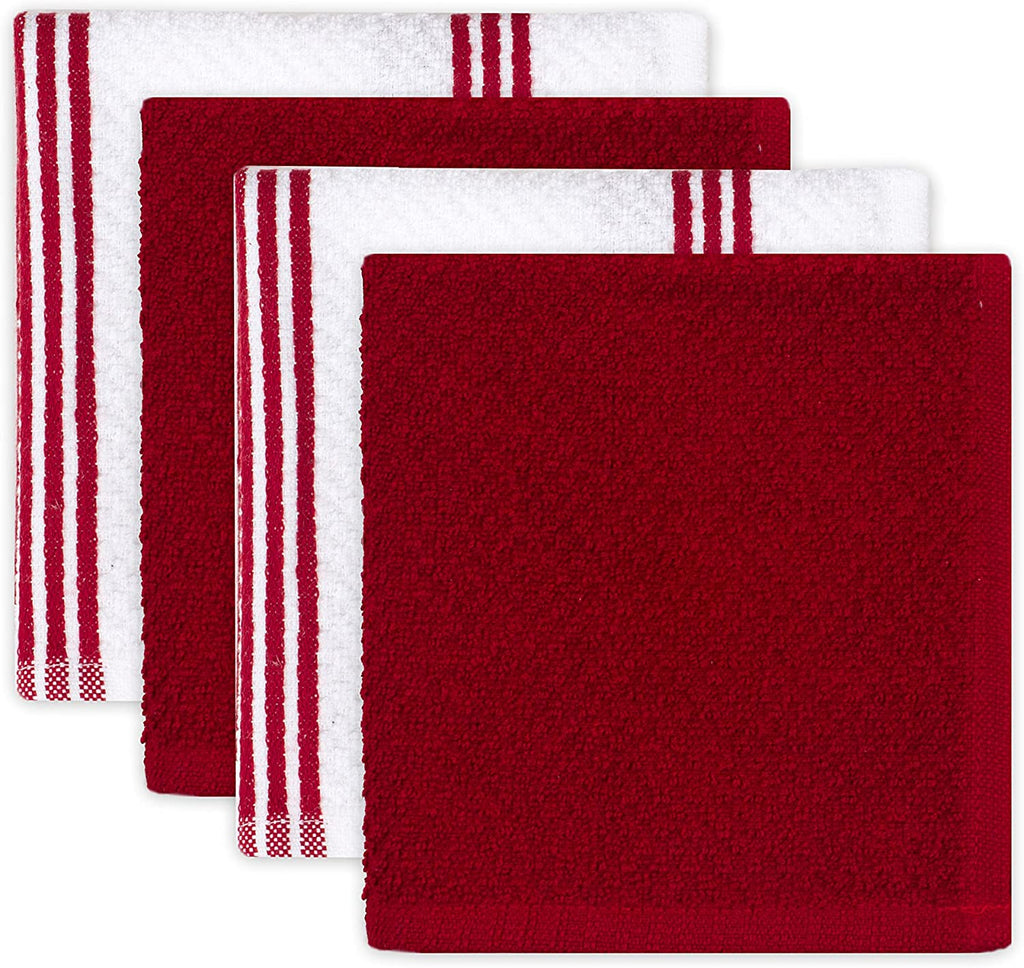 Sticky Toffee Silicone Printed Oven Mitt & Pot Holder, Cotton Terry Kitchen Dish Towel & Dishcloth, 9 Piece Set
