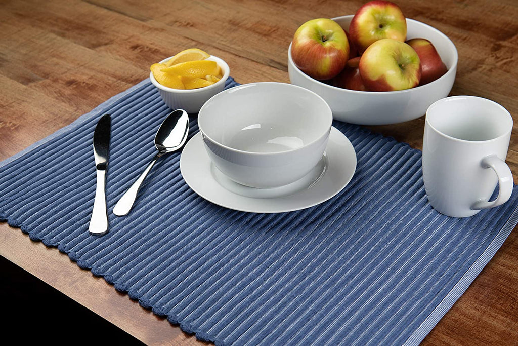 Sticky Toffee Chunky Ribbed Reversible Placemat Set, 4 Pack, 14" x 19"