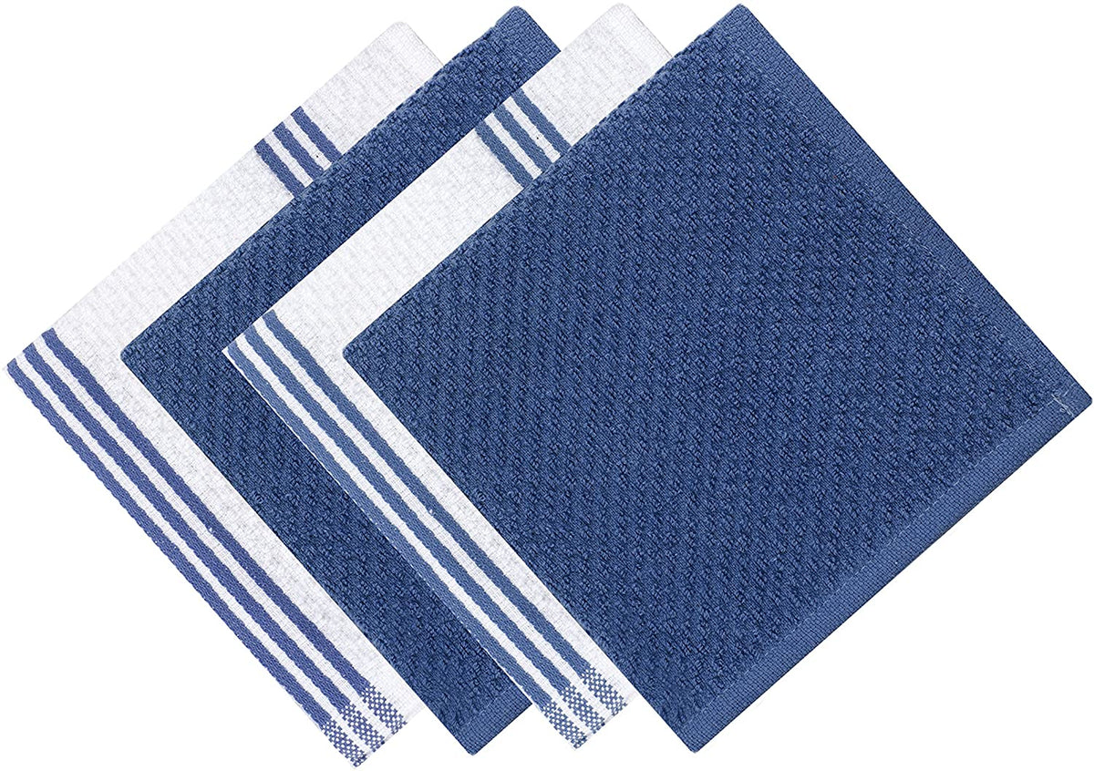 Sticky Toffee Silicone Printed Oven Mitt & Pot Holder, Cotton Terry Kitchen Dish Towel & Dishcloth, 9 Piece Set