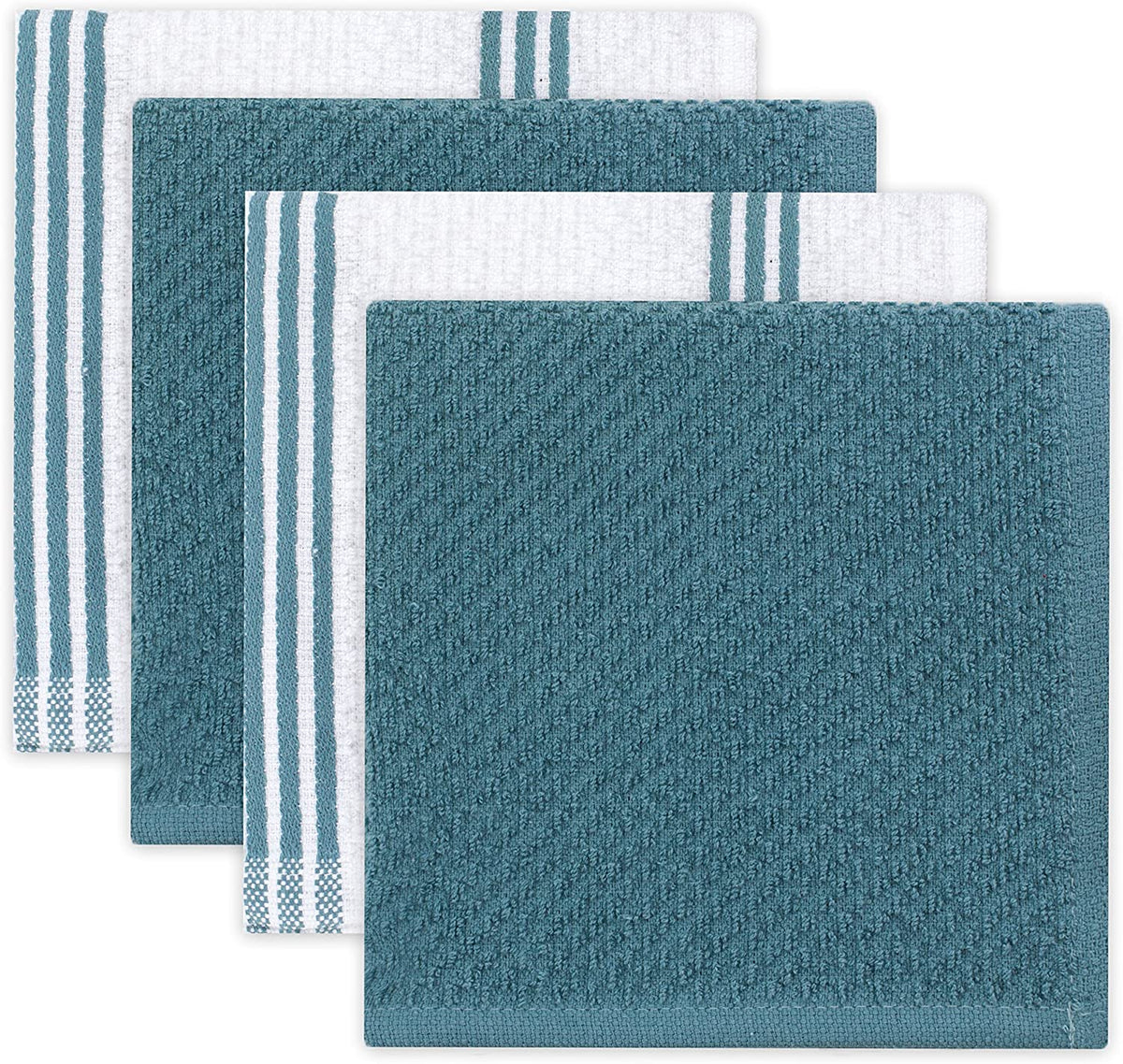 Sticky Toffee Silicone Printed Oven Mitt & Pot Holder, Cotton Terry Kitchen Dish Towel & Dishcloth, 9 Piece Set