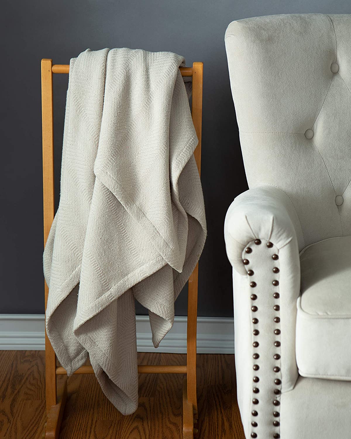 Sticky Toffee Woven Cotton Lightweight Throw Blanket, 60" x 50"