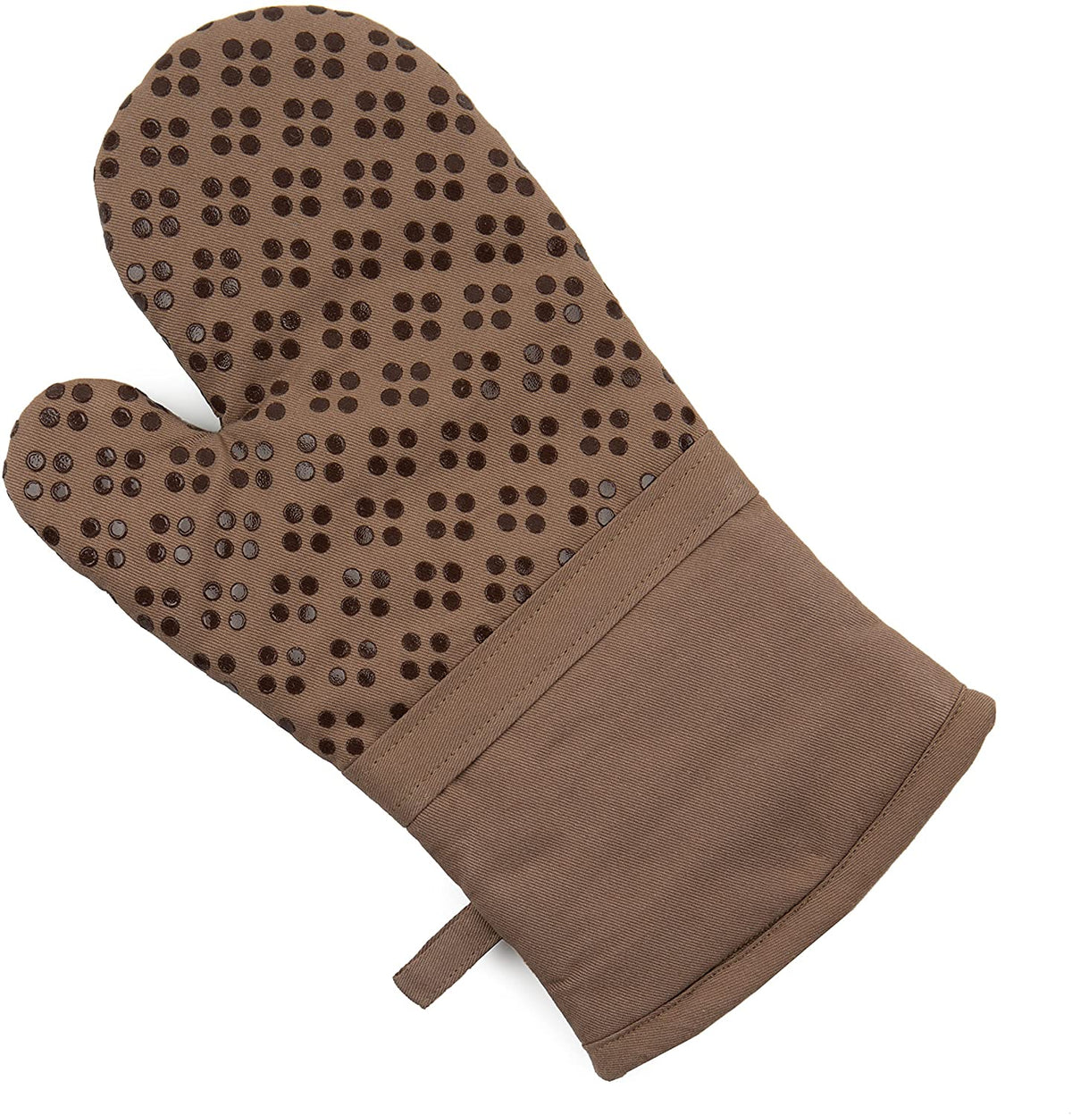 Sticky Toffee Silicone Printed Oven Mitt & Pot Holder, Cotton Terry Kitchen Dish Towel & Dishcloth, 9 Piece Set