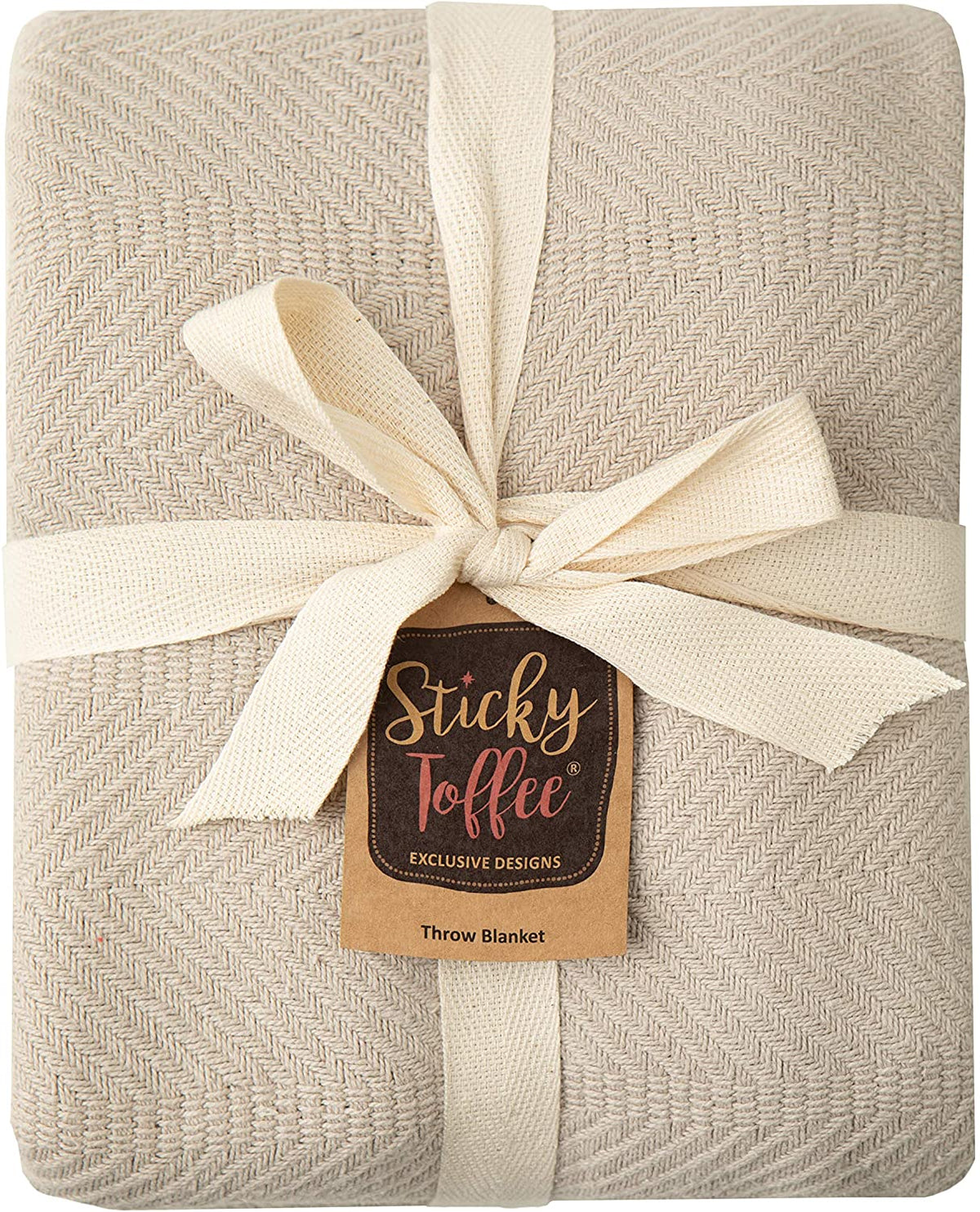 Sticky Toffee Woven Cotton Lightweight Throw Blanket, 60" x 50"
