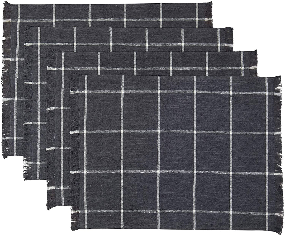 Sticky Toffee Yarn Dyed Farmhouse Plaid Placemat Set, 4 Pack, 14" x 19"