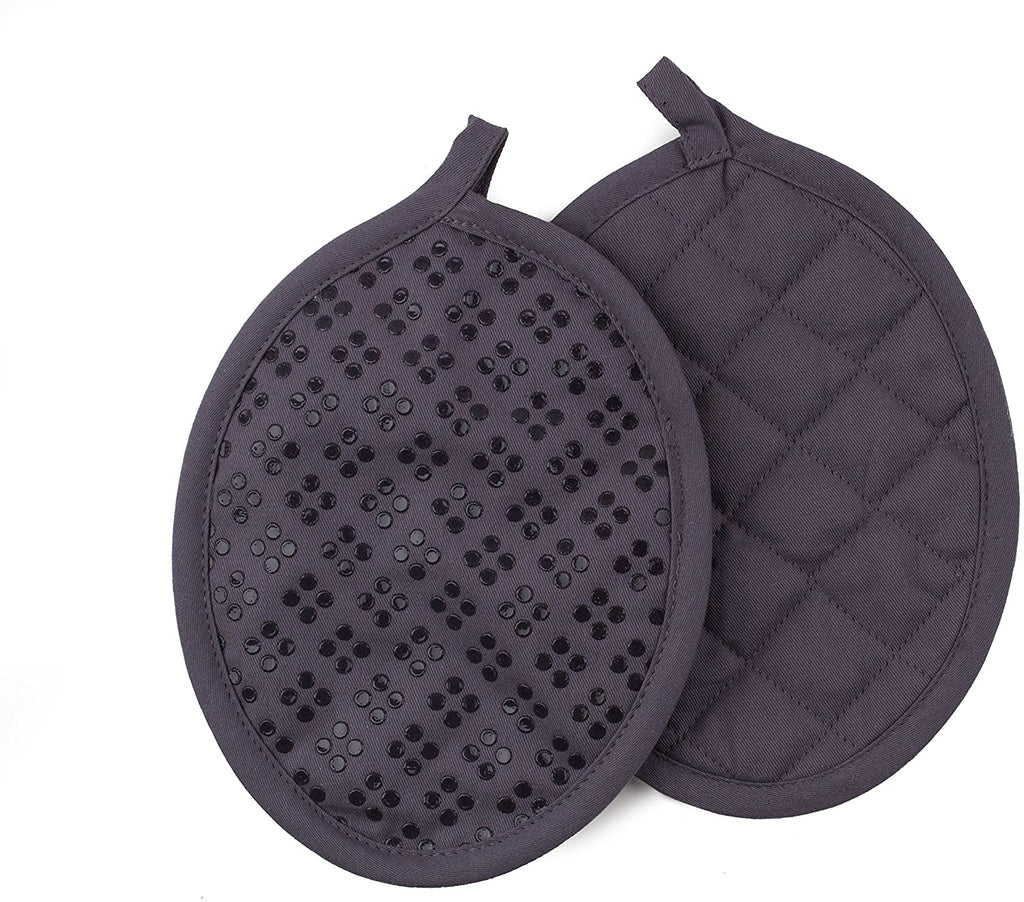 Sticky Toffee Silicone Printed Oven Mitt & Pot Holder, Cotton Terry Kitchen Dish Towel & Dishcloth, 9 Piece Set