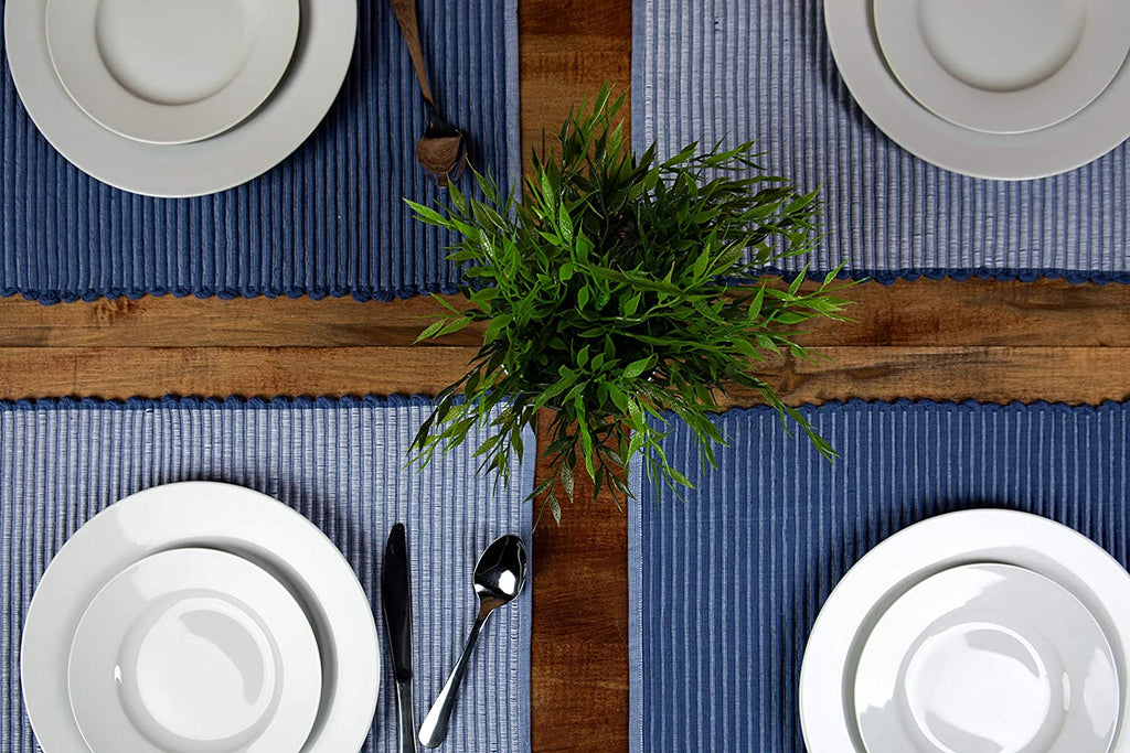 Sticky Toffee Chunky Ribbed Reversible Placemat Set, 4 Pack, 14" x 19"