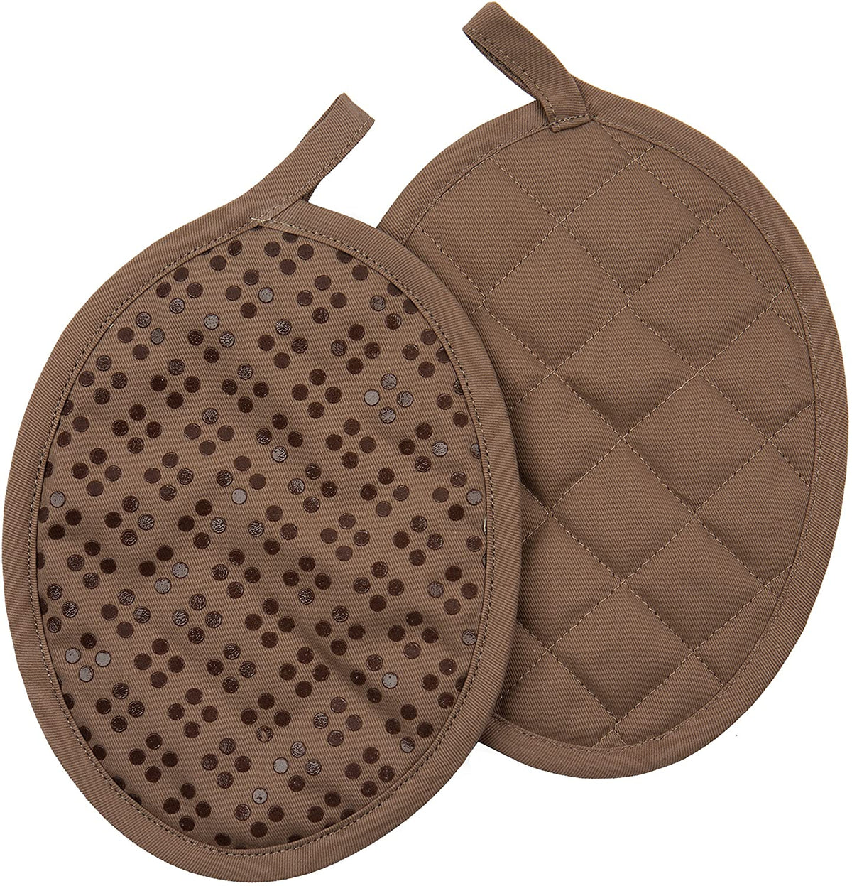Sticky Toffee Silicone Printed Oven Mitt & Pot Holder, Cotton Terry Kitchen Dish Towel & Dishcloth, 9 Piece Set