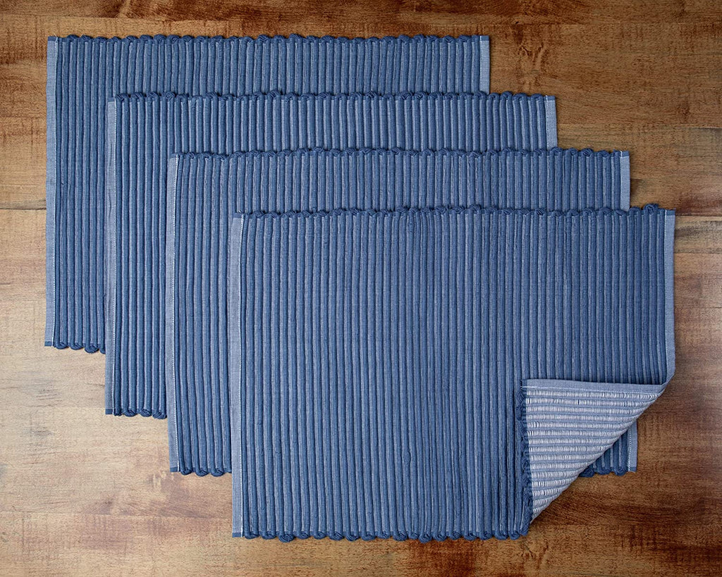 Sticky Toffee Chunky Ribbed Reversible Placemat Set, 4 Pack, 14" x 19"