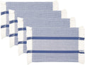 Sticky Toffee Cotton Woven Placemat Set with Fringe, Traditional Diamond, 4 Pack, 14" x 19"
