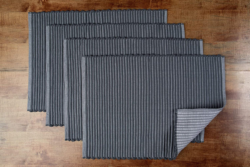 Sticky Toffee Chunky Ribbed Reversible Placemat Set, 4 Pack, 14" x 19"