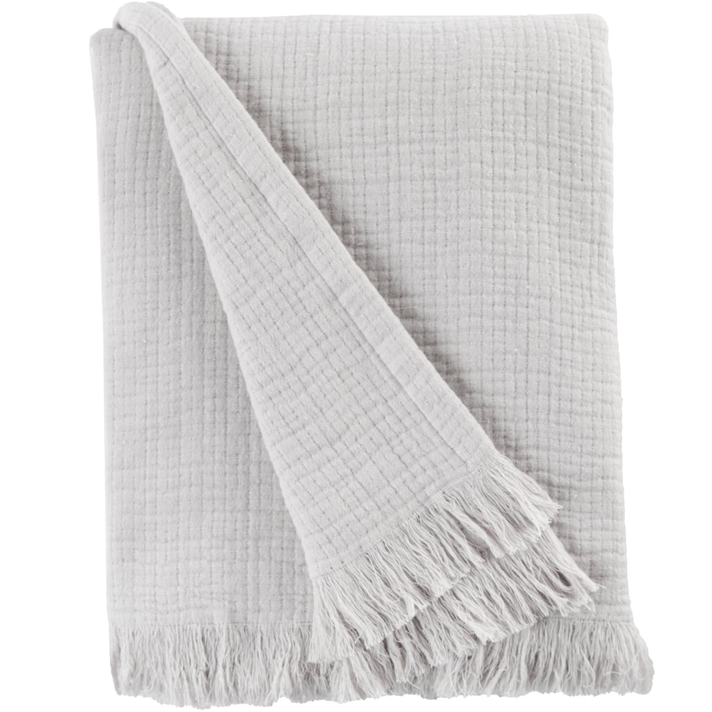 Sticky Toffee Cotton Muslin Throw Blanket with Fringe, 60" x 50"