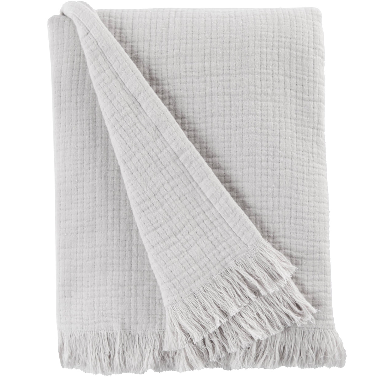Sticky Toffee Cotton Muslin Throw Blanket with Fringe, 60" x 50"