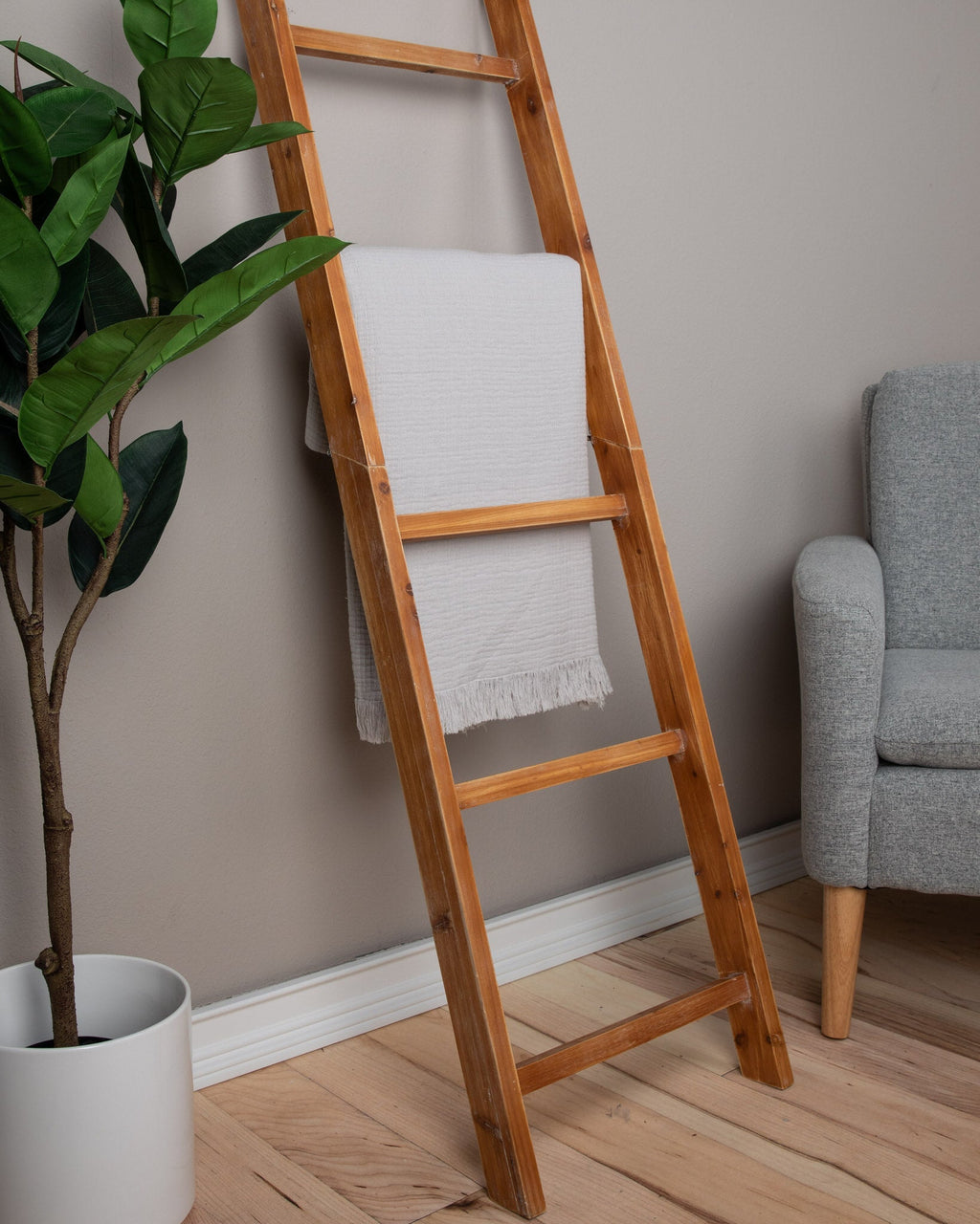 Sticky Toffee Cotton Muslin Throw Blanket with Fringe, 60" x 50"