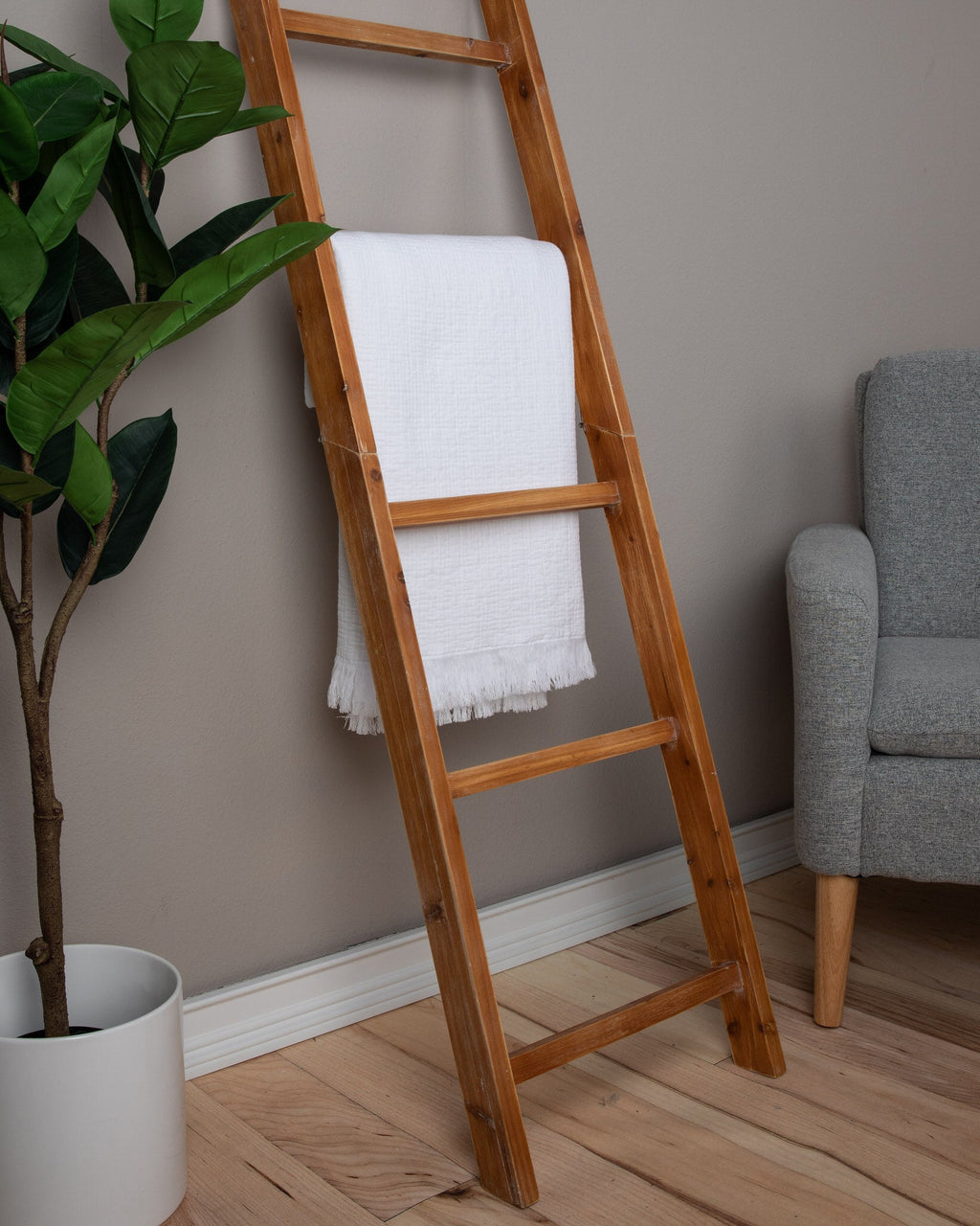 Sticky Toffee Cotton Muslin Throw Blanket with Fringe, 60" x 50"