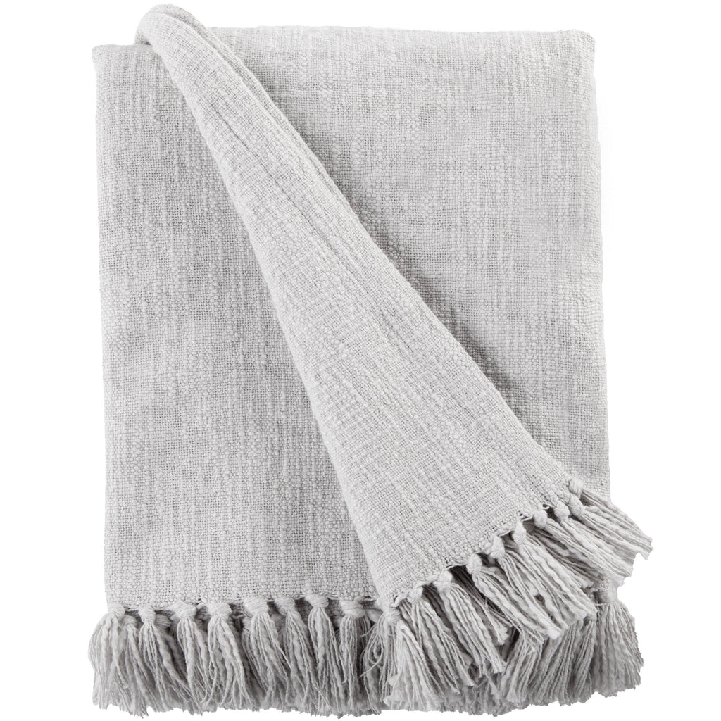 Sticky Toffee Woven Cotton Slub Throw Blanket with Fringe, 50" x 60"