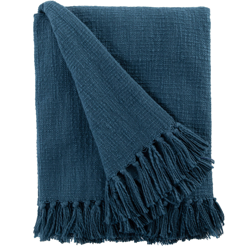 Sticky Toffee Woven Cotton Slub Throw Blanket with Fringe, 50" x 60"