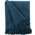 Sticky Toffee Woven Cotton Slub Throw Blanket with Fringe, 50" x 60"