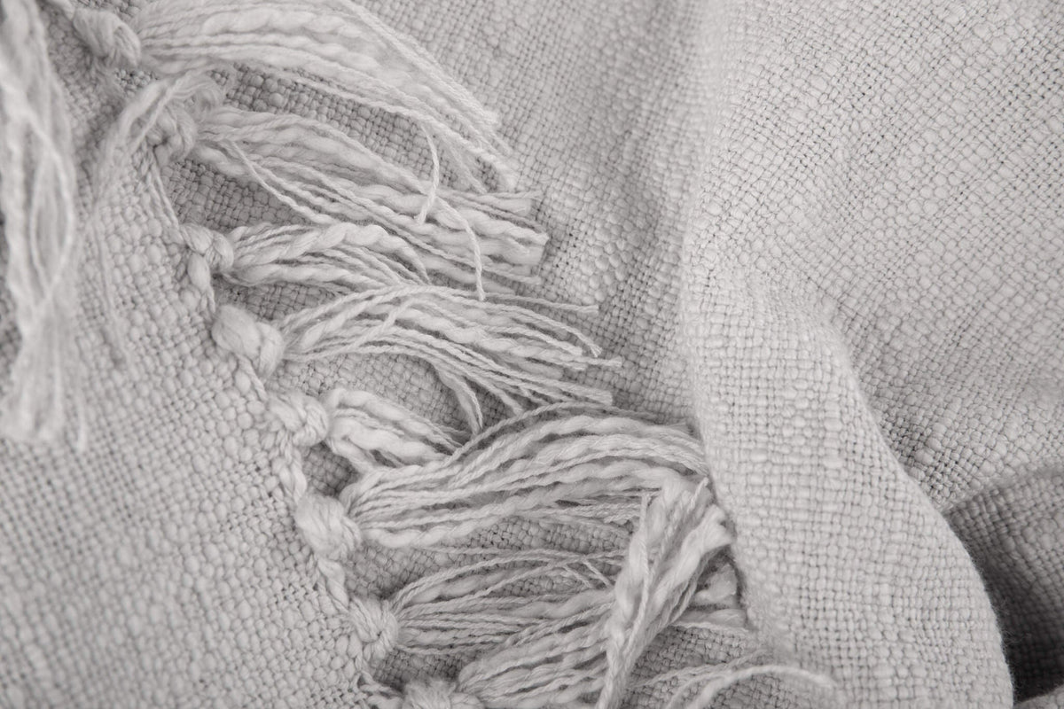 Sticky Toffee Woven Cotton Slub Throw Blanket with Fringe, 50" x 60"