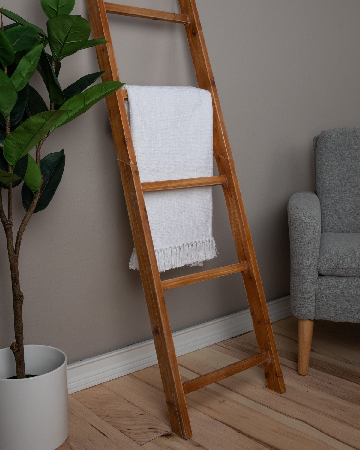 Sticky Toffee Woven Cotton Slub Throw Blanket with Fringe, 50" x 60"