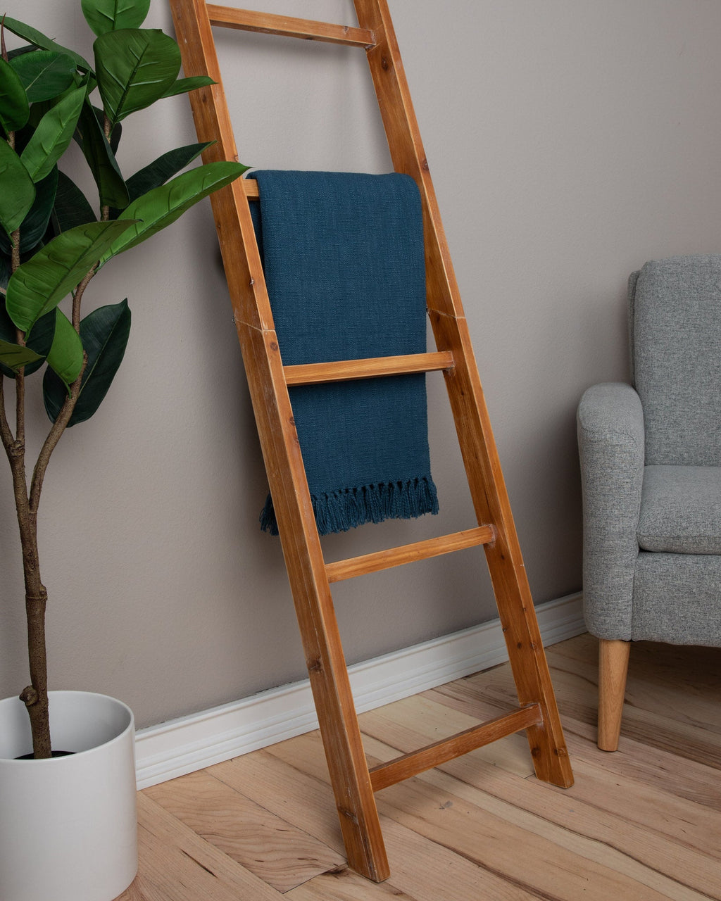 Sticky Toffee Woven Cotton Slub Throw Blanket with Fringe, 50" x 60"
