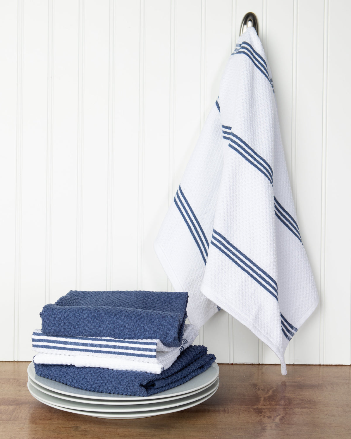 Sticky Toffee Cotton Terry Kitchen Dish Towel, Striped, 4 Pack, 28" x 16"