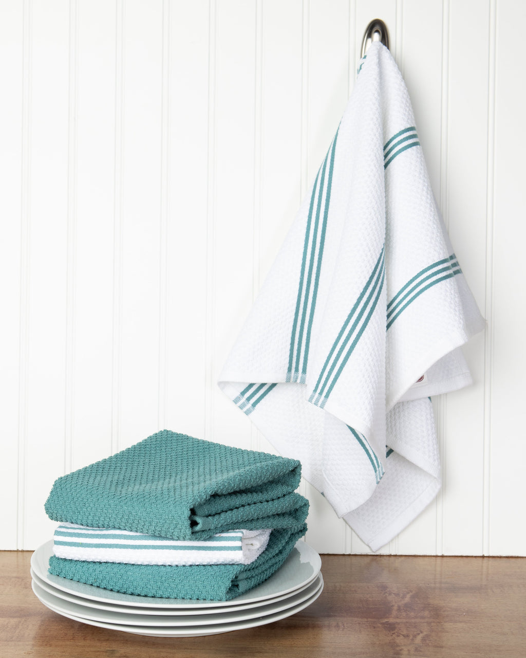 Sticky Toffee Cotton Terry Kitchen Dish Towel, Striped, 4 Pack, 28" x 16"