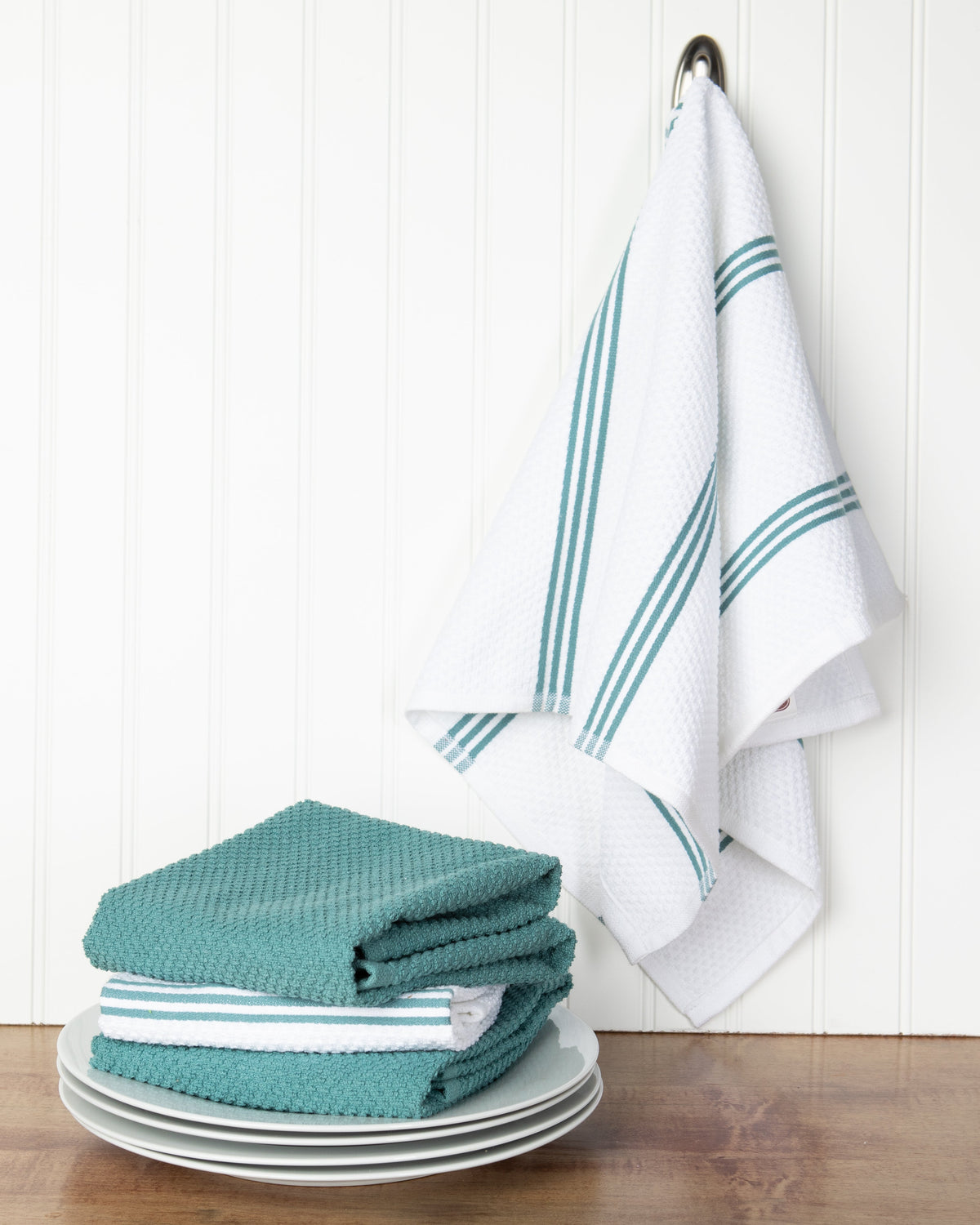 Sticky Toffee Cotton Terry Kitchen Dish Towel, Striped, 4 Pack, 28" x 16"
