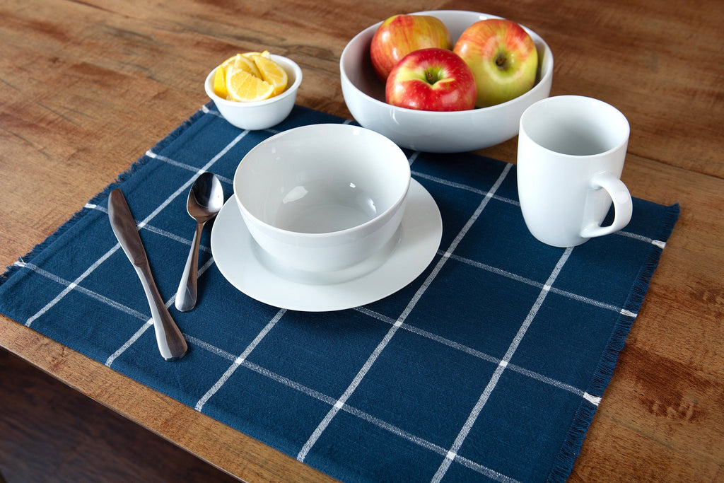 Sticky Toffee Yarn Dyed Farmhouse Plaid Placemat Set, 4 Pack, 14" x 19"