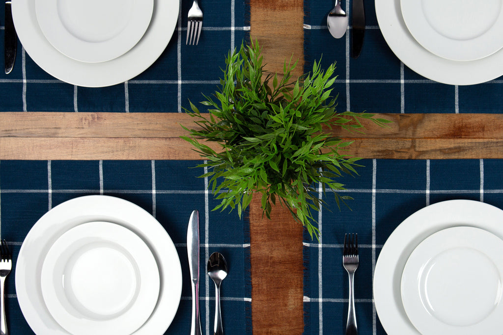 Sticky Toffee Yarn Dyed Farmhouse Plaid Placemat Set, 4 Pack, 14" x 19"