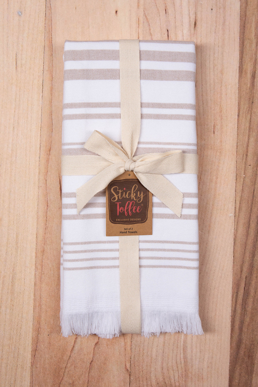 Sticky Toffee Hammam Cotton Hand Towels, 2 pack, 28" x 16"