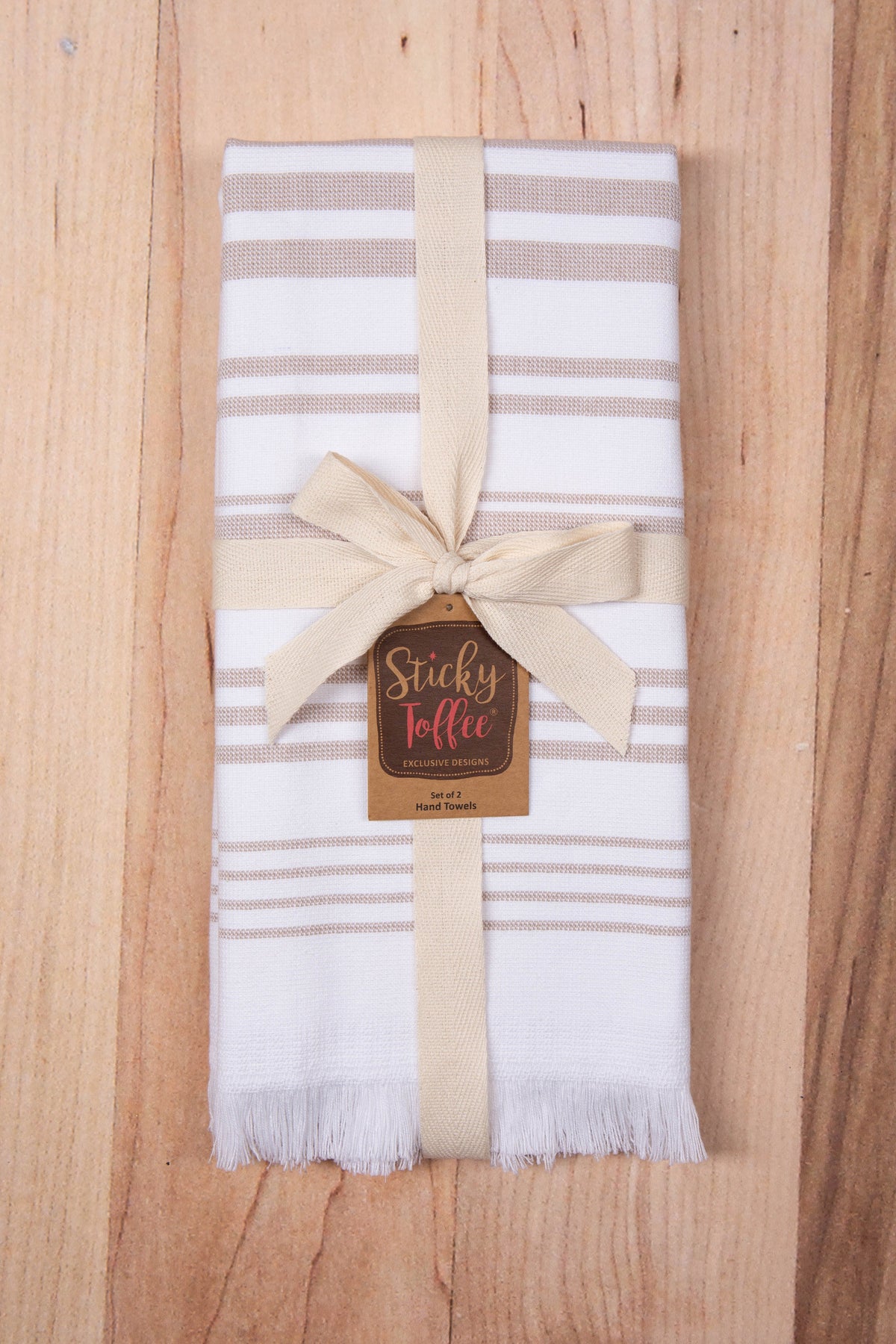Sticky Toffee Hammam Cotton Hand Towels, 2 pack, 28" x 16"