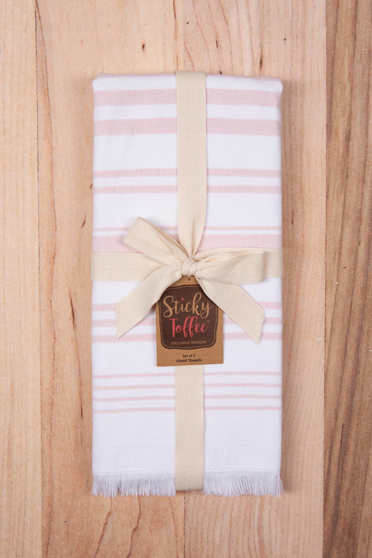 Sticky Toffee Hammam Cotton Hand Towels, 2 pack, 28" x 16"