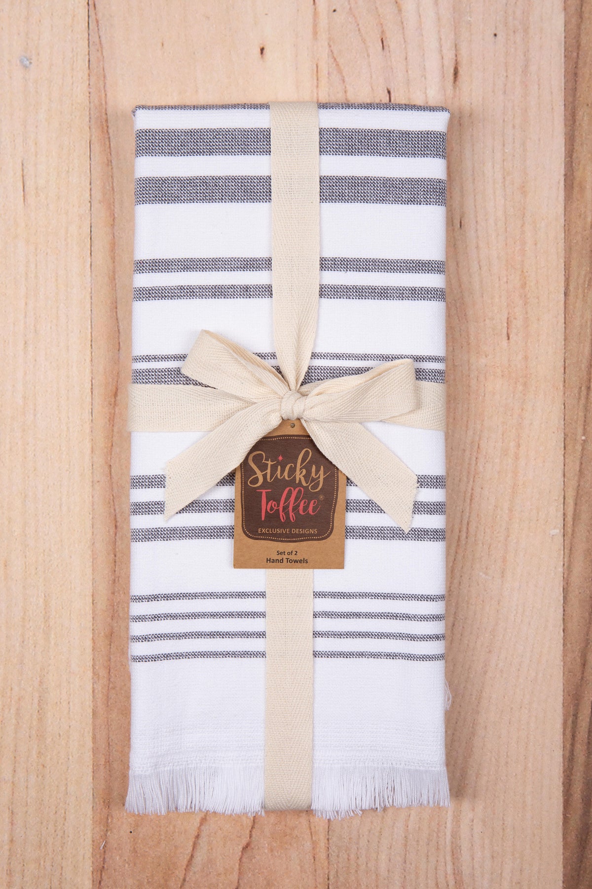 Sticky Toffee Hammam Cotton Hand Towels, 2 pack, 28" x 16"