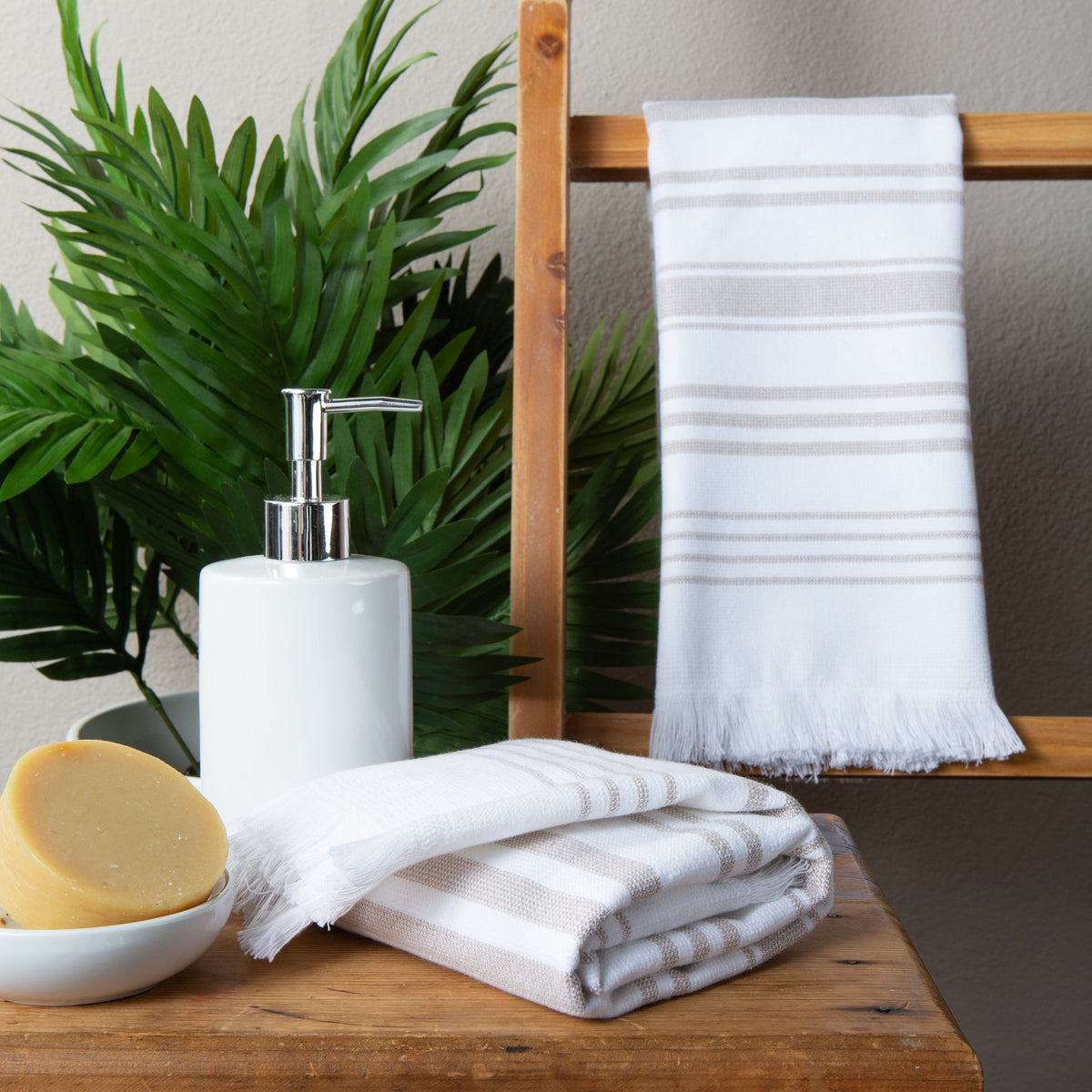 Sticky Toffee Hammam Cotton Hand Towels, 2 pack, 28" x 16"