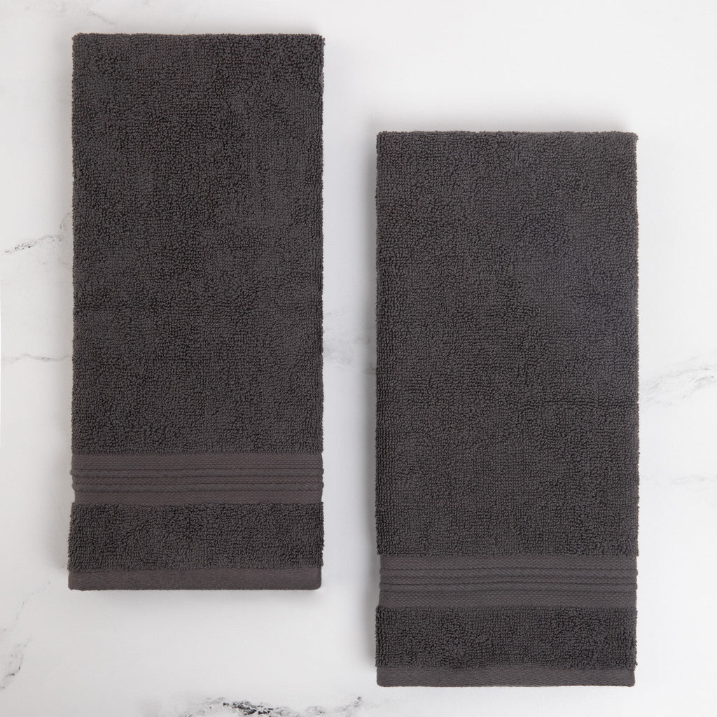 Sticky Toffee Terry Cotton Hand Towels Set, 2 pack, 16" x 28"